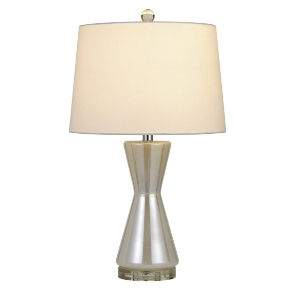 Anzio Glass Table Lamp With Hardback Fabric Shade